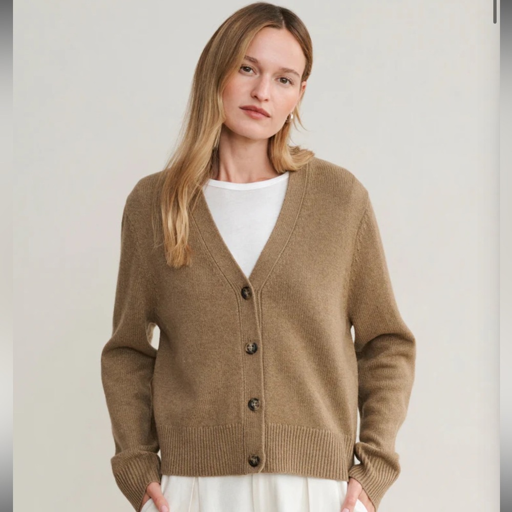 Jenni Kayne Cashmere Colette Cardigan in Doe (Small)